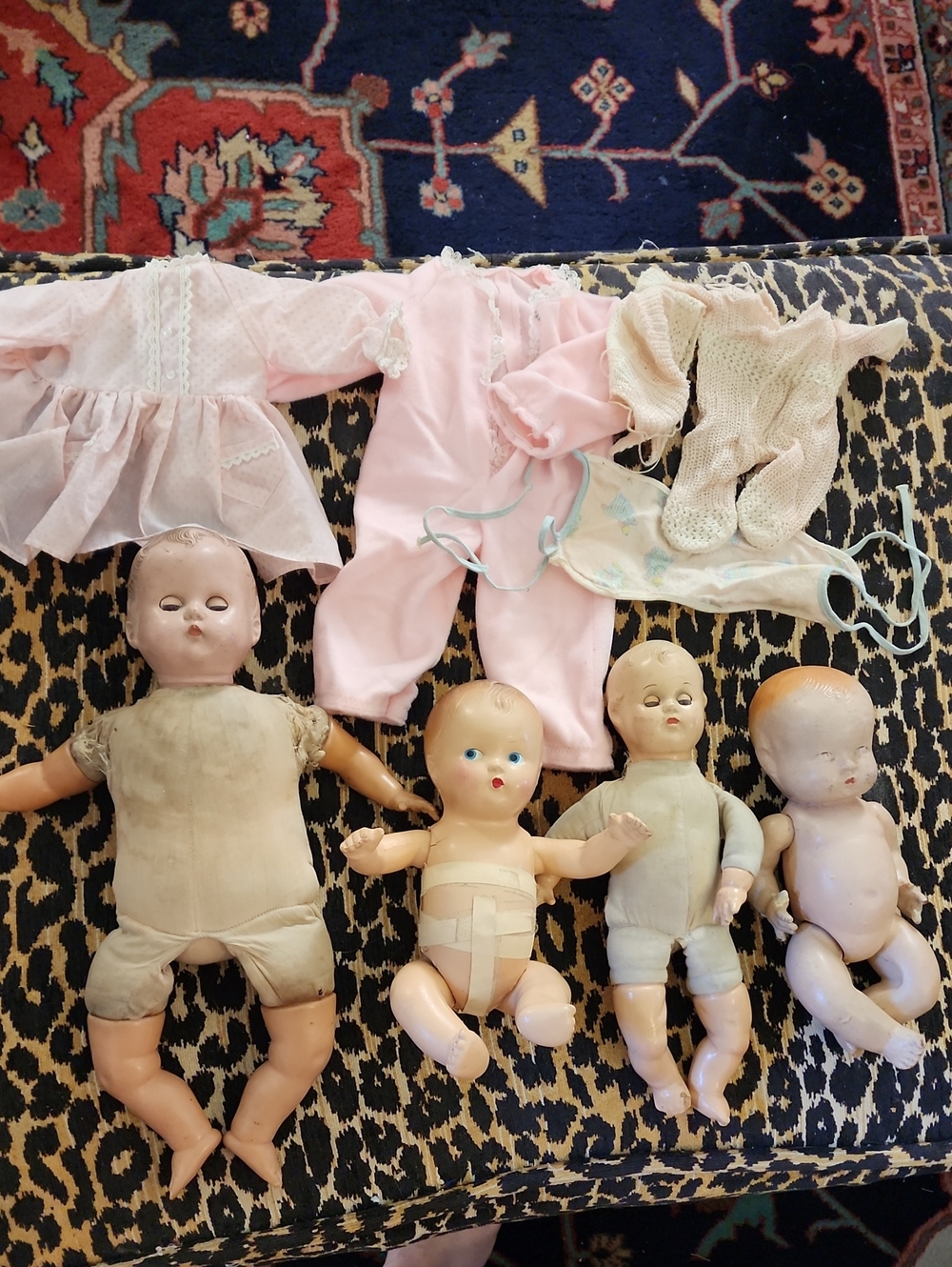 Vintage Assorted Baby Doll Lot - Pink & Cream Outfits Included